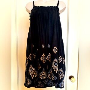 Free People Embroidered Barrel Dress with Tie Straps